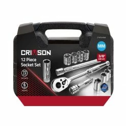 Crimson Force 12-Piece 3/8" Drive Metric Socket Set in Durable Case - 7019306 | High-Quality Hand Tools