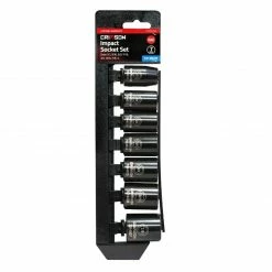 Crimson Force 7 Piece 1/2" Drive SAE Impact Socket Set - Heavy Duty Hand Tool Kit - Model 7019611
