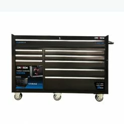 Crimson Force 61-Inch 9 Drawer Tool Chest in Black - Heavy Duty Storage Solution for Tools & Hardware - FR6109B-P-RK
