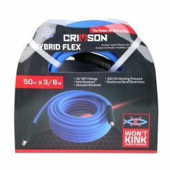 Crimson Force Air Hose Hybrid Flex 3/8" x 50' - RKF-89-920-0204-49633 - Durable Air Compressor Accessory