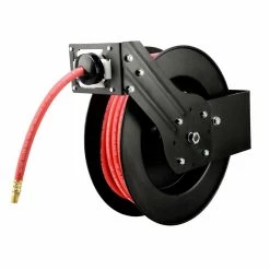 Crimson Force 3/8X50ft. Auto Rewind Airhose Reel 66424 - Durable Air Compressor Accessories