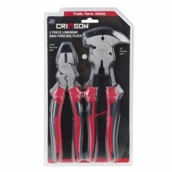 Crimson Force 2 Piece Lineman and Fencing Plier - 88-282-0204 | Durable Hand Tools for Professionals