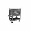 Crimson Force 30-Inch 5-Drawer Tool Cart in Gray - Heavy-Duty Tool Storage Solution